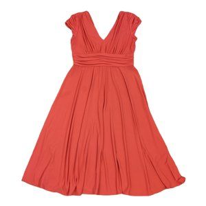 Suzi Chin for Maggy Boutique coral flowy fit-and-flare cap sleeve dress